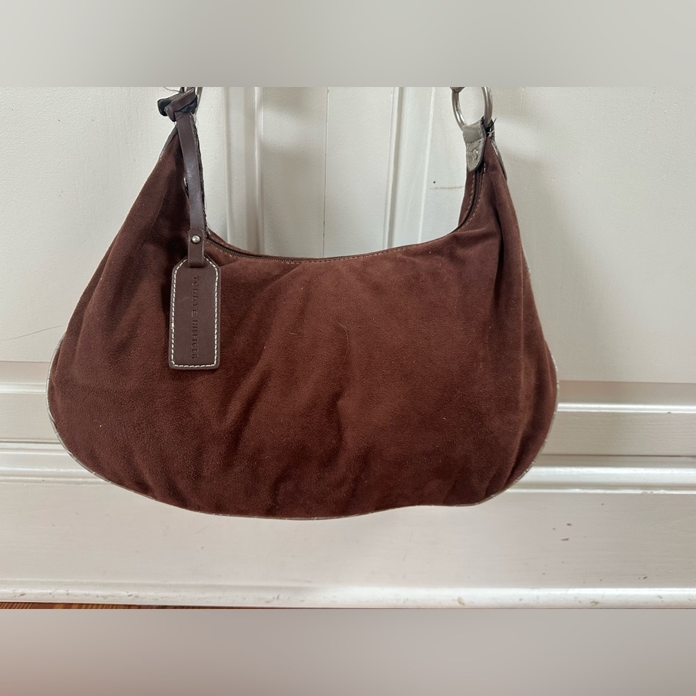 Tommy Hilfiger brown suede bag